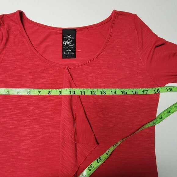 POINT Zero Soft Comfy Light Long Sleeved Red Blouse or Tunic Top- Size M - Picture 7 of 8